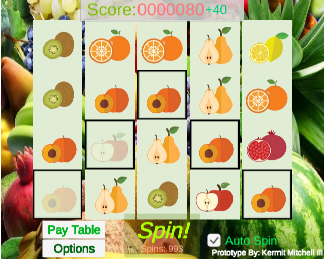 Slot Machine Prototype Game - Winning a Payline